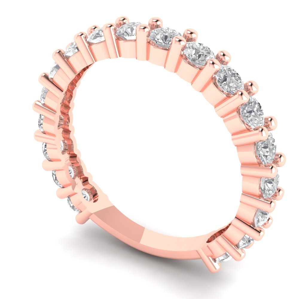 1.44 cttw Simulated Diamond Round Cut Rose Gold Eternity Wedding Band
