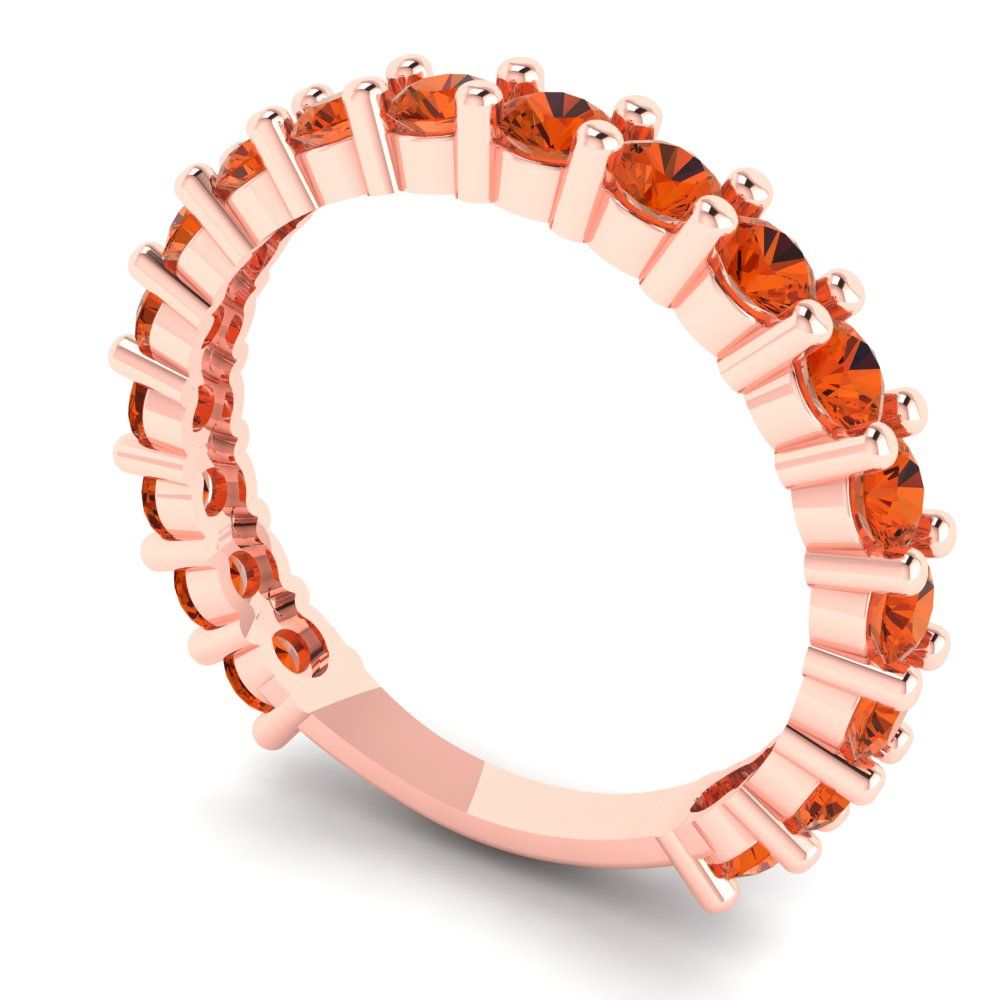 1.44 cttw Simulated Red Diamond Round Cut Rose Gold Eternity Wedding Band