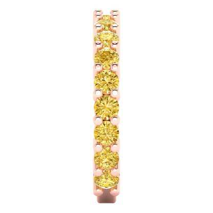 1.44 cttw Simulated Yellow Diamond Round Cut Rose Gold Eternity Wedding Band