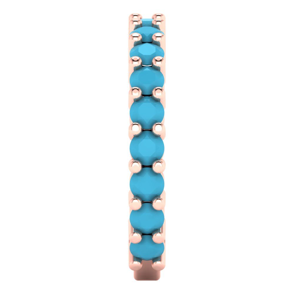 1.44 cttw Simulated Turquoise Round Cut Rose Gold Eternity Wedding Band