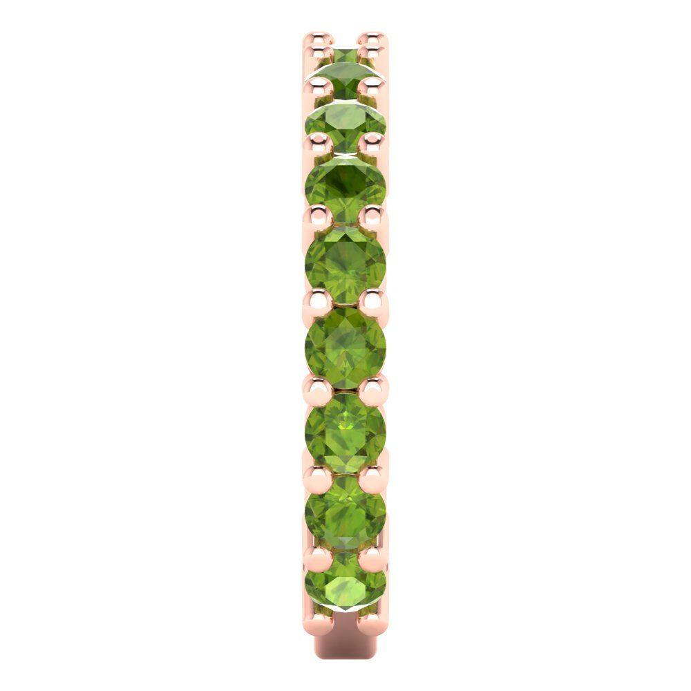 1.44 cttw Natural Peridot Round Cut Rose Gold Eternity Wedding Band