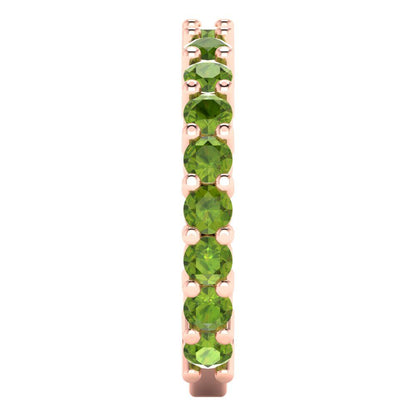 1.44 cttw Natural Peridot Round Cut Rose Gold Eternity Wedding Band