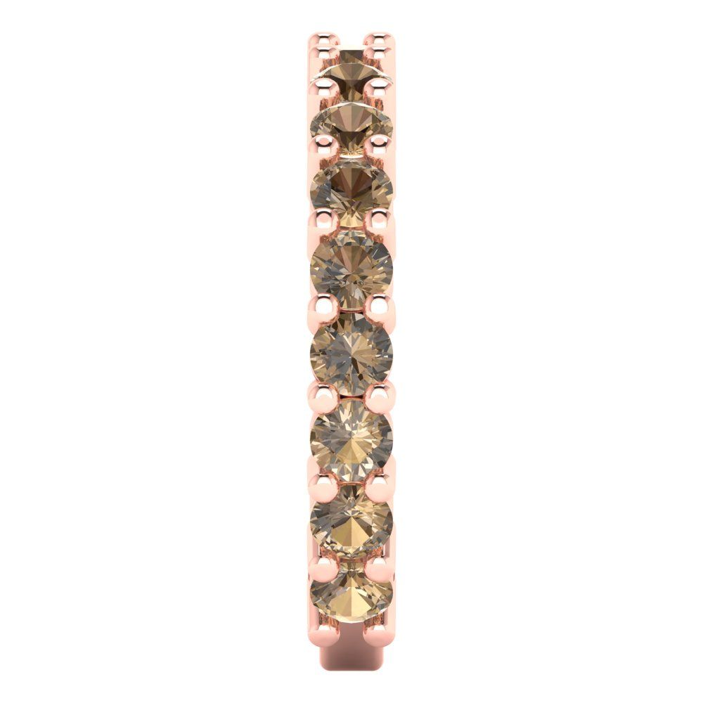 1.44 cttw Simulated Champagne Diamond Round Cut Rose Gold Eternity Wedding Band