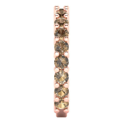 1.44 cttw Simulated Champagne Diamond Round Cut Rose Gold Eternity Wedding Band