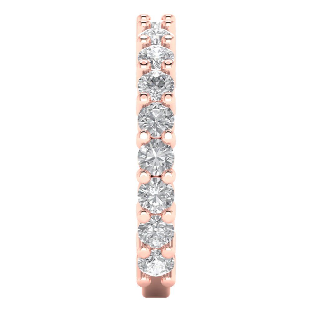 1.44 cttw Simulated Diamond Round Cut Rose Gold Eternity Wedding Band