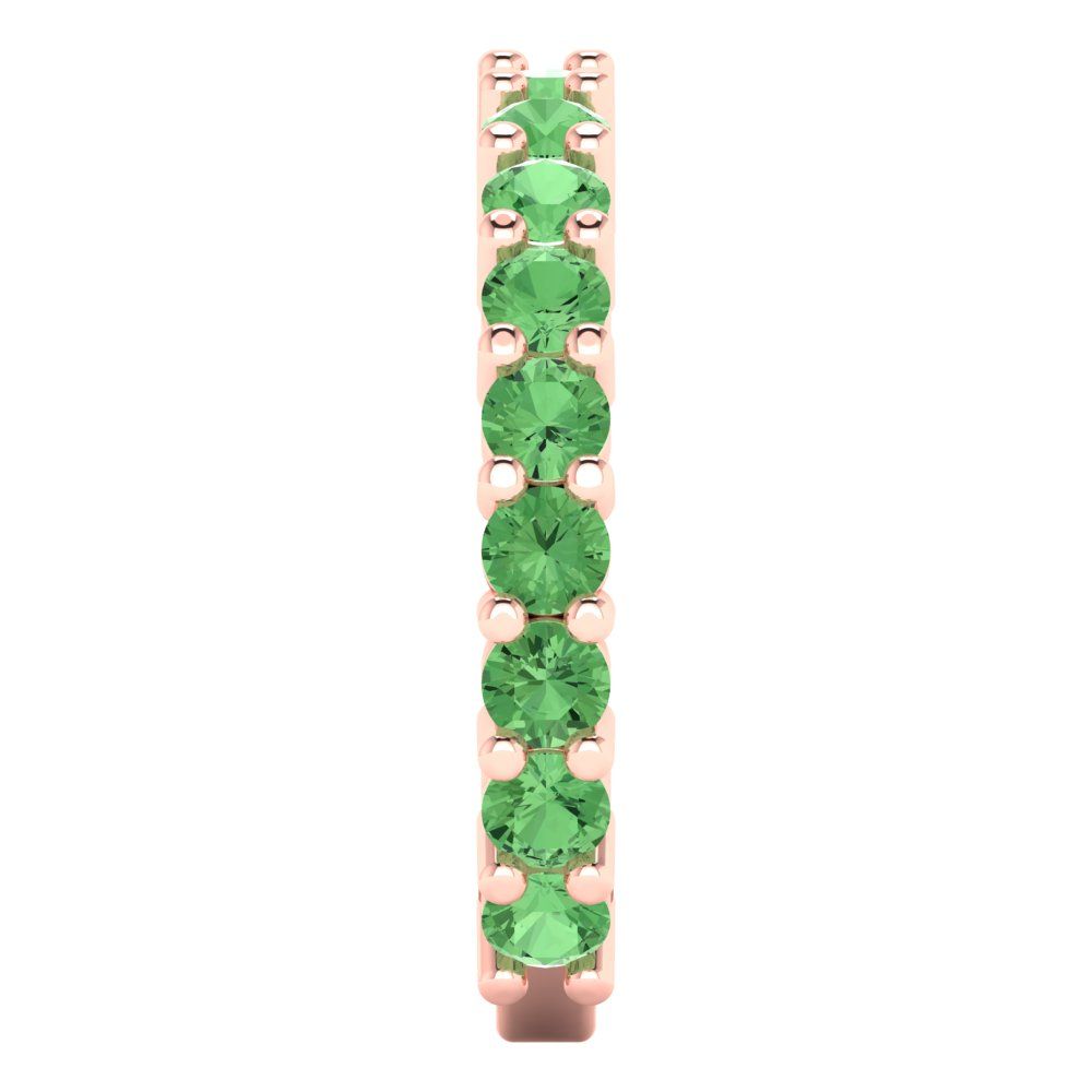 1.44 cttw Simulated Green Diamond Round Cut Rose Gold Eternity Wedding Band