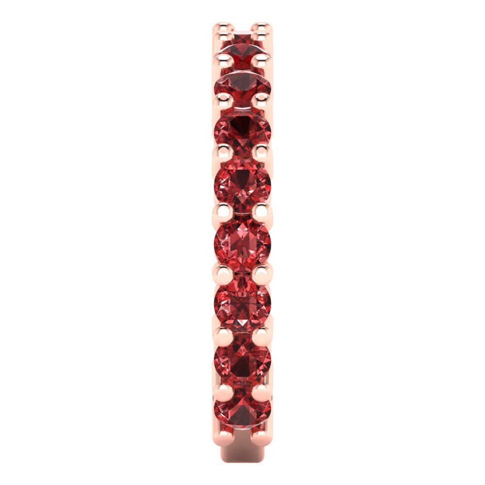 1.44 cttw Natural Garnet Round Cut Rose Gold Eternity Wedding Band