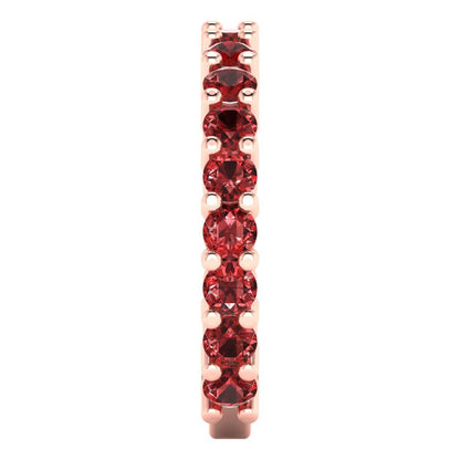 1.44 cttw Natural Garnet Round Cut Rose Gold Eternity Wedding Band