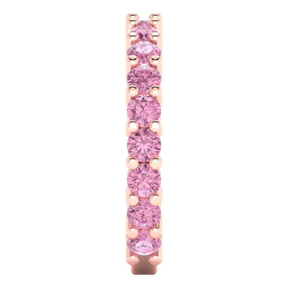 1.44 cttw Simulated Pink Diamond Round Cut Rose Gold Eternity Wedding Band