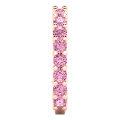 1.44 cttw Simulated Pink Diamond Round Cut Rose Gold Eternity Wedding Band