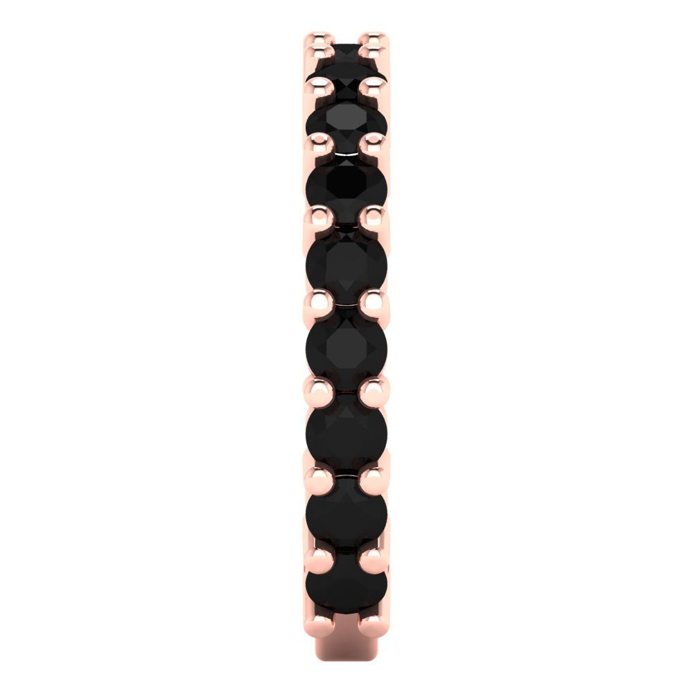 1.44 cttw Natural Onyx Round Cut Rose Gold Eternity Wedding Band