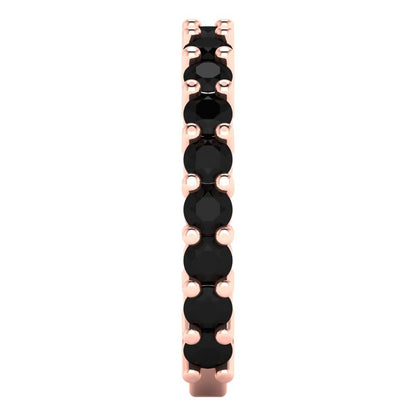 1.44 cttw Natural Onyx Round Cut Rose Gold Eternity Wedding Band