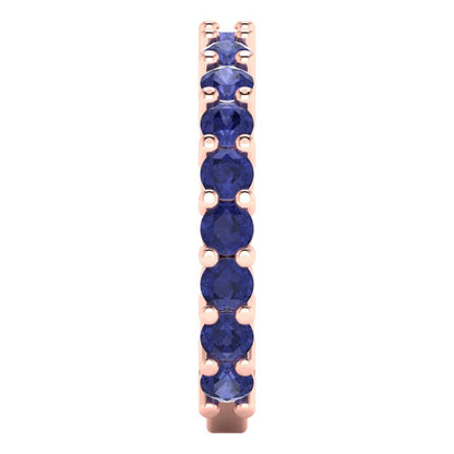 1.44 cttw Simulated Tanzanite Round Cut Rose Gold Eternity Wedding Band
