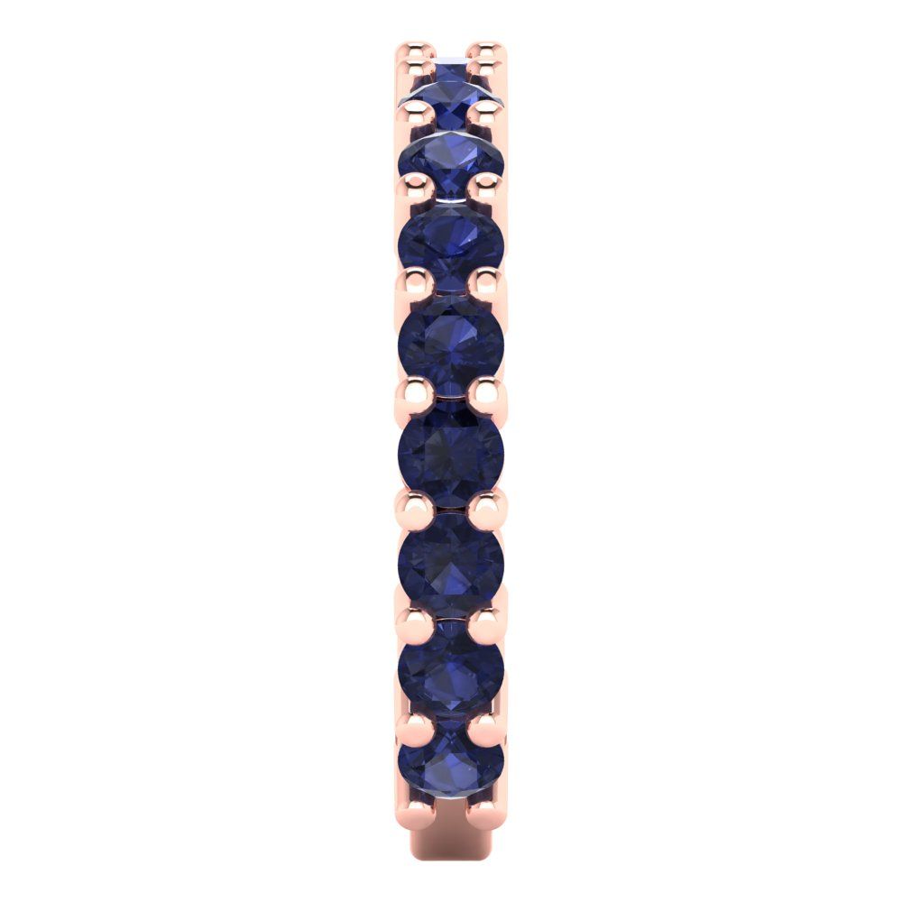 1.44 cttw Simulated Blue Sapphire Round Cut Rose Gold Eternity Wedding Band