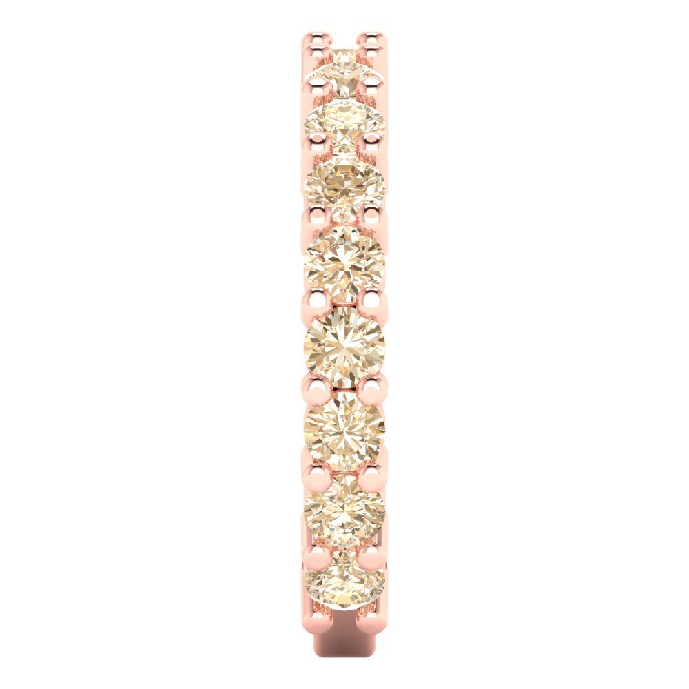 1.44 cttw Natural Morganite Round Cut Rose Gold Eternity Wedding Band