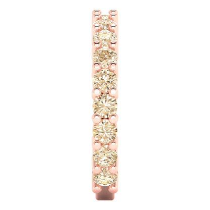 1.44 cttw Natural Morganite Round Cut Rose Gold Eternity Wedding Band
