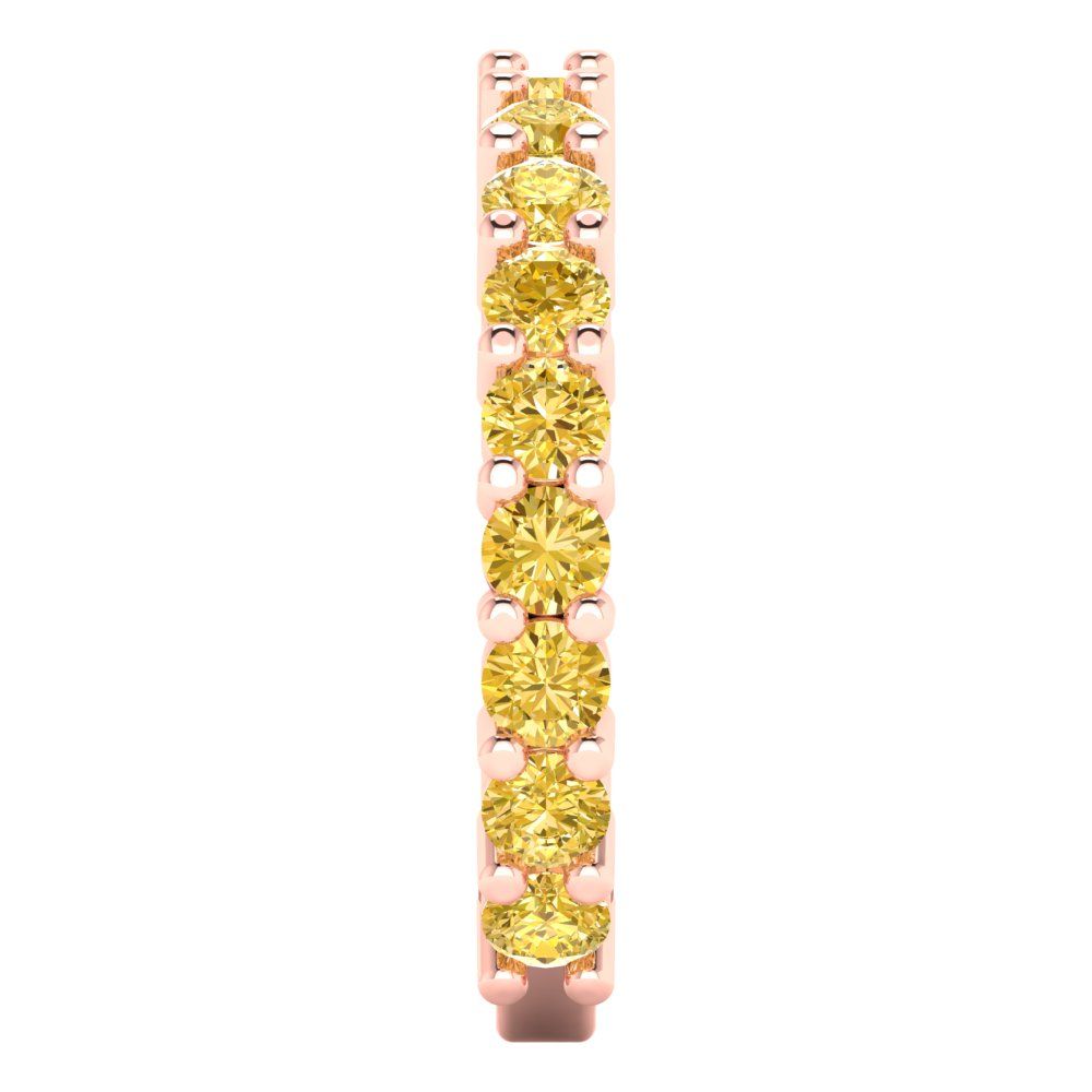 1.44 cttw Natural Citrine Round Cut Rose Gold Eternity Wedding Band