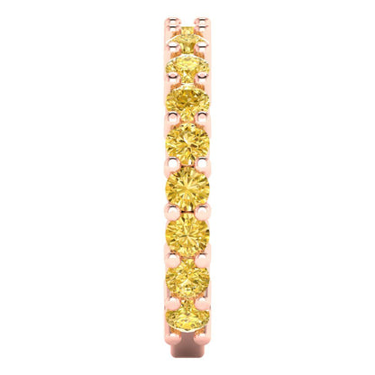1.44 cttw Natural Citrine Round Cut Rose Gold Eternity Wedding Band
