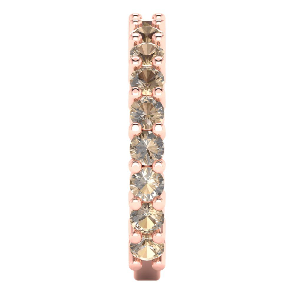 1.44 cttw Yellow Moissanite Round Cut Rose Gold Eternity Wedding Band
