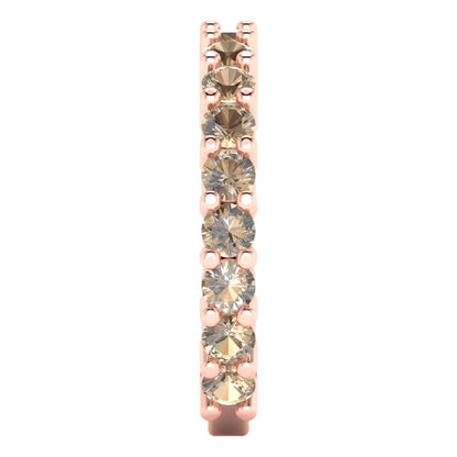 1.44 cttw Yellow Moissanite Round Cut Rose Gold Eternity Wedding Band