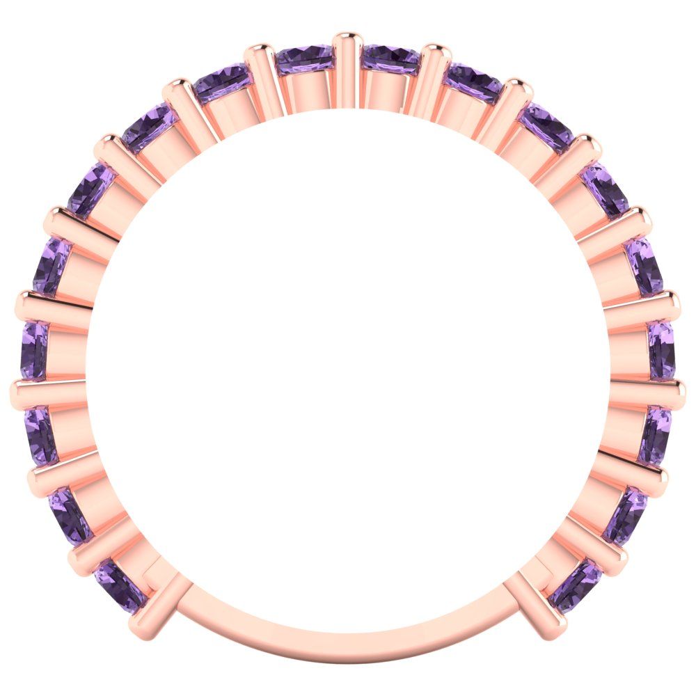 1.44 cttw Simulated Alexandrite Round Cut Rose Gold Eternity Wedding Band