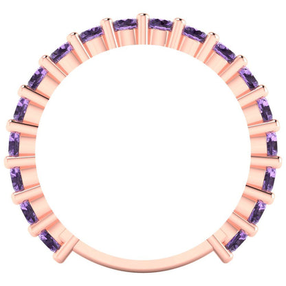 1.44 cttw Simulated Alexandrite Round Cut Rose Gold Eternity Wedding Band