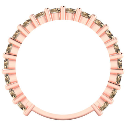 1.44 cttw Yellow Moissanite Round Cut Rose Gold Eternity Wedding Band