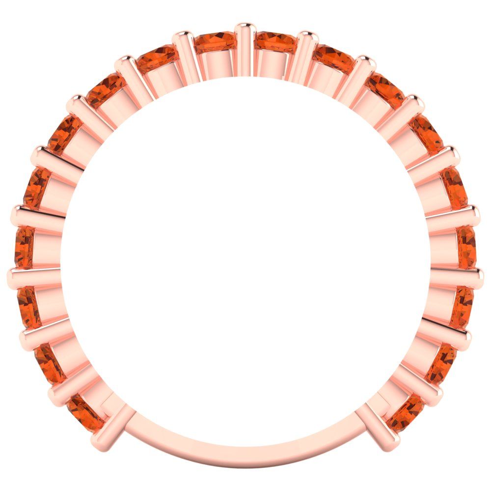 1.44 cttw Simulated Red Diamond Round Cut Rose Gold Eternity Wedding Band