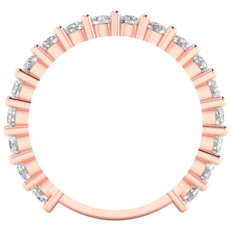 1.52 ct Brilliant Round Cut Natural Diamond Stone Clarity SI1-2 Color I-J Rose Gold Eternity Band
