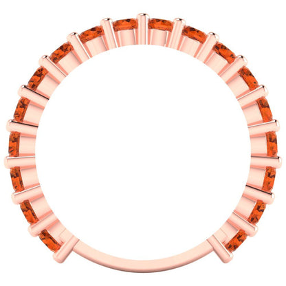 1.44 cttw Simulated Ruby Round Cut Rose Gold Eternity Wedding Band