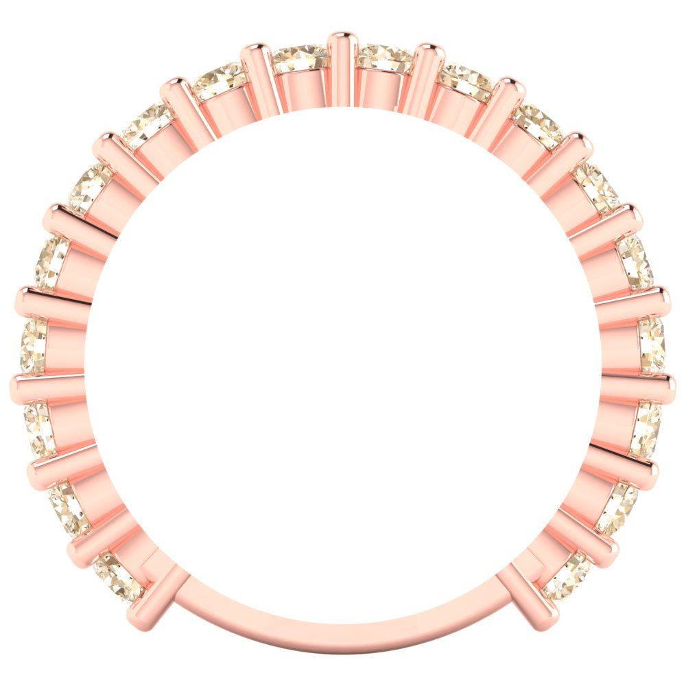 1.44 cttw Natural Morganite Round Cut Rose Gold Eternity Wedding Band