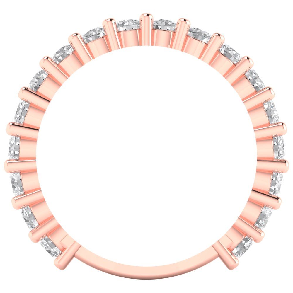 1.44 cttw Simulated Diamond Round Cut Rose Gold Eternity Wedding Band