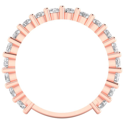 1.44 cttw Simulated Diamond Round Cut Rose Gold Eternity Wedding Band
