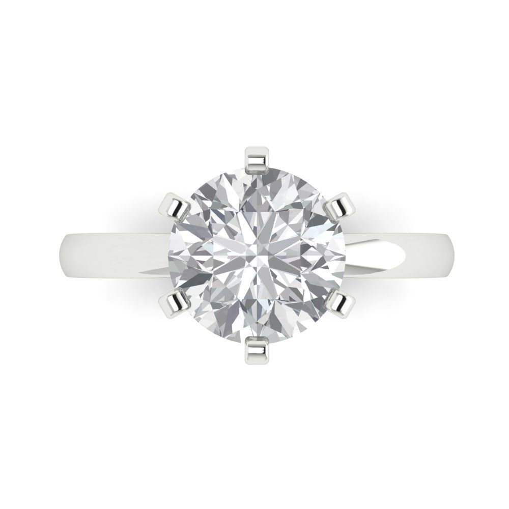 3 cttw Certified Moissanite Solitaire  Engagement Ring - Solid Gold (VVS1, D-F,Round Cut,9mm)
