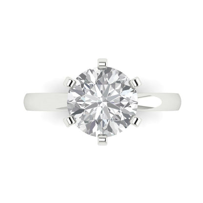 3 cttw Certified Moissanite Solitaire  Engagement Ring - Solid Gold (VVS1, D-F,Round Cut,9mm)