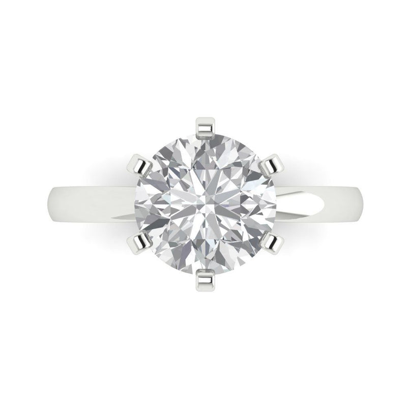 3 ct Brilliant Round Cut Natural Diamond Stone Clarity SI1-2 Color G-H White Gold Solitaire Ring