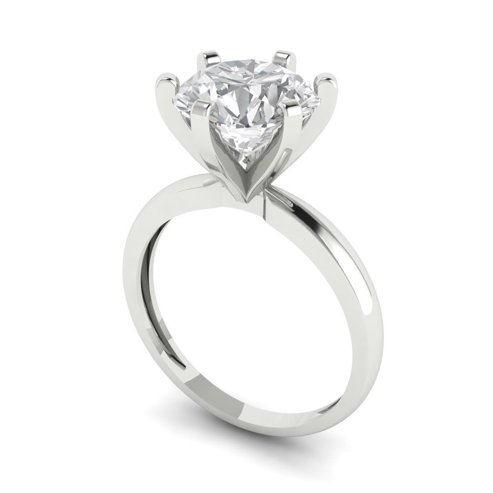 3 cttw Zirconia Simulated Diamond Solitaire  Engagement Ring - Solid Gold (VVS1, Round Cut,9mm)