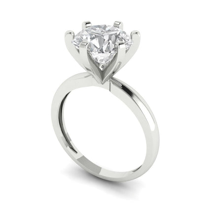 3 cttw Zirconia Simulated Diamond Solitaire  Engagement Ring - Solid Gold (VVS1, Round Cut,9mm)