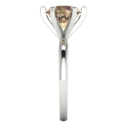 3 cttw Yellow Moissanite Solitaire  Engagement Ring - Solid Gold (Round Cut,9mm)