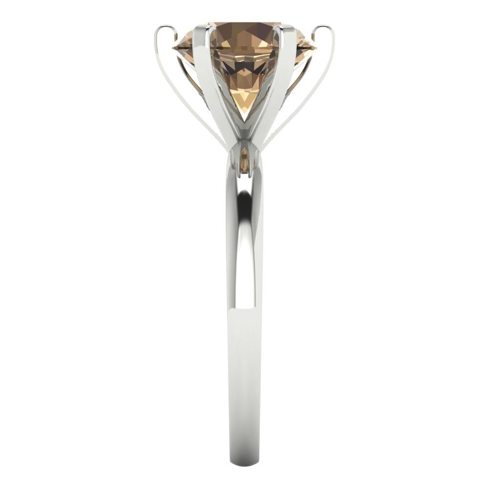 3 cttw Zirconia Simulated Champagne Diamond Solitaire  Engagement Ring - Solid Gold (VVS1, Round Cut,9mm)