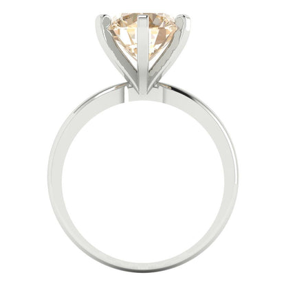 3 cttw Natural Morganite Solitaire  Engagement Ring - Solid Gold (Round Cut,9mm)