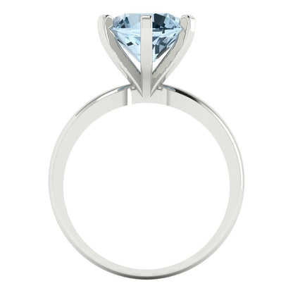 3 cttw Natural Swiss Blue Topaz Solitaire  Engagement Ring - Solid Gold (Round Cut,9mm)