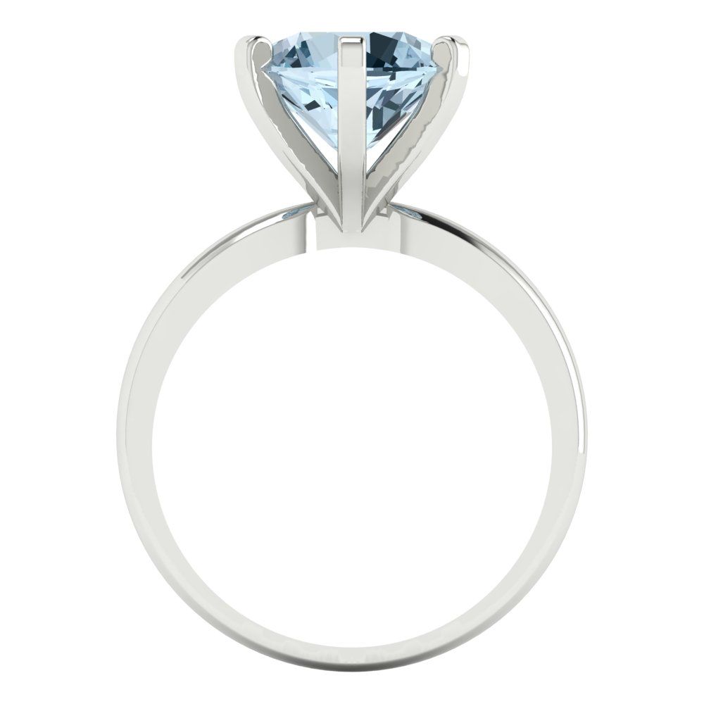 3 cttw Zirconia Simulated Blue Diamond Solitaire  Engagement Ring - Solid Gold (VVS1, Round Cut,9mm)