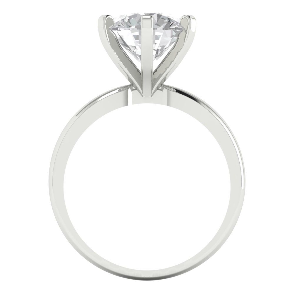 3 cttw White Sapphire Solitaire  Engagement Ring - Solid Gold (Round Cut,9mm)