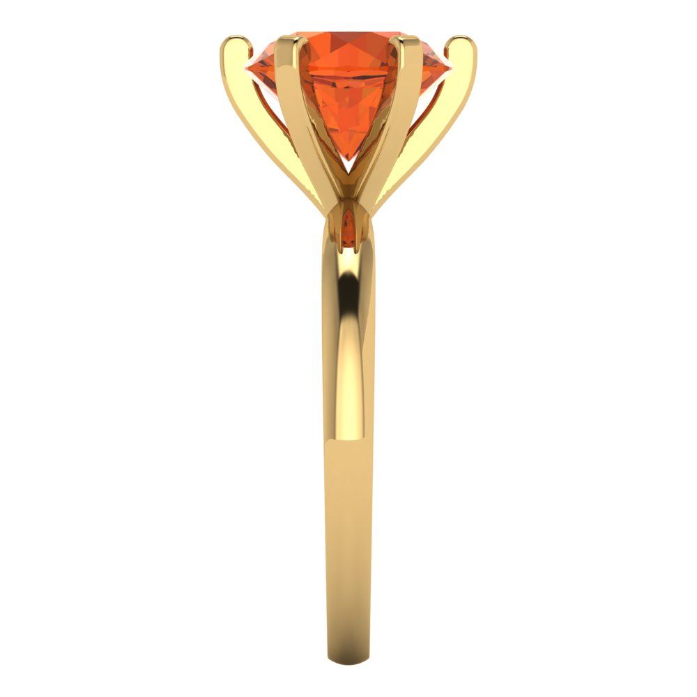 3 cttw Zirconia Simulated Red Diamond Solitaire  Engagement Ring - Solid Gold (VVS1, Round Cut,9mm)