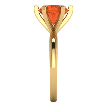 3 cttw Zirconia Simulated Red Diamond Solitaire  Engagement Ring - Solid Gold (VVS1, Round Cut,9mm)