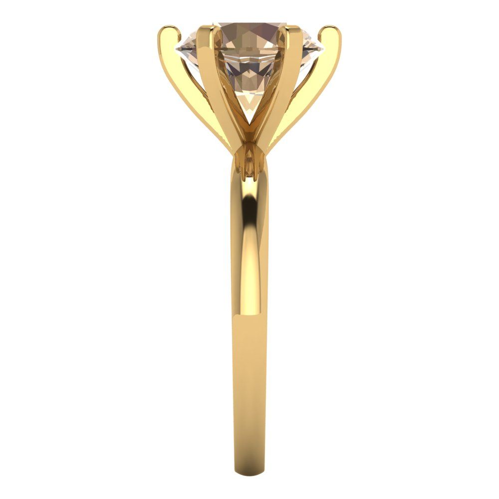 3 cttw Yellow Moissanite Solitaire  Engagement Ring - Solid Gold (Round Cut,9mm)