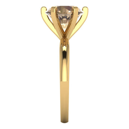 3 cttw Yellow Moissanite Solitaire  Engagement Ring - Solid Gold (Round Cut,9mm)