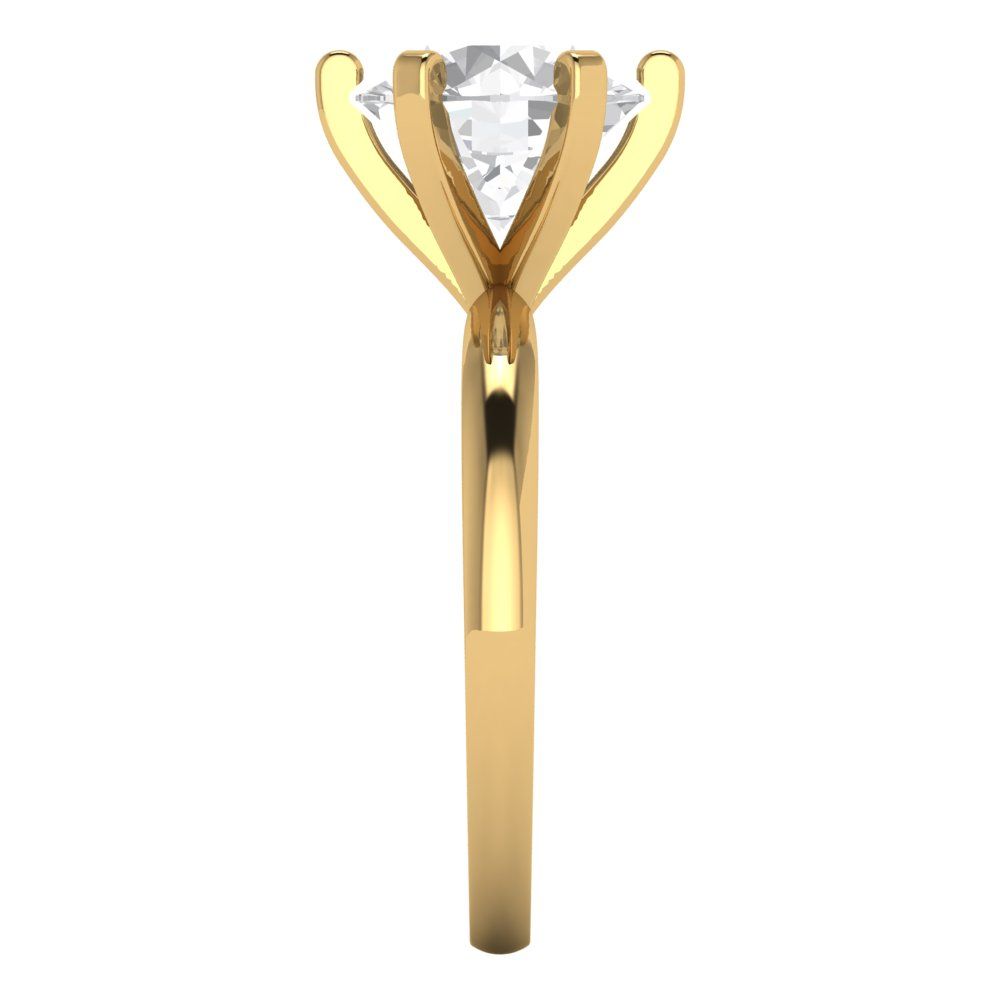 3 cttw Certified Moissanite Solitaire  Engagement Ring - Solid Gold (VVS1, D-F,Round Cut,9mm)