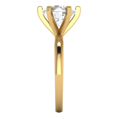 3 cttw Certified Moissanite Solitaire  Engagement Ring - Solid Gold (VVS1, D-F,Round Cut,9mm)